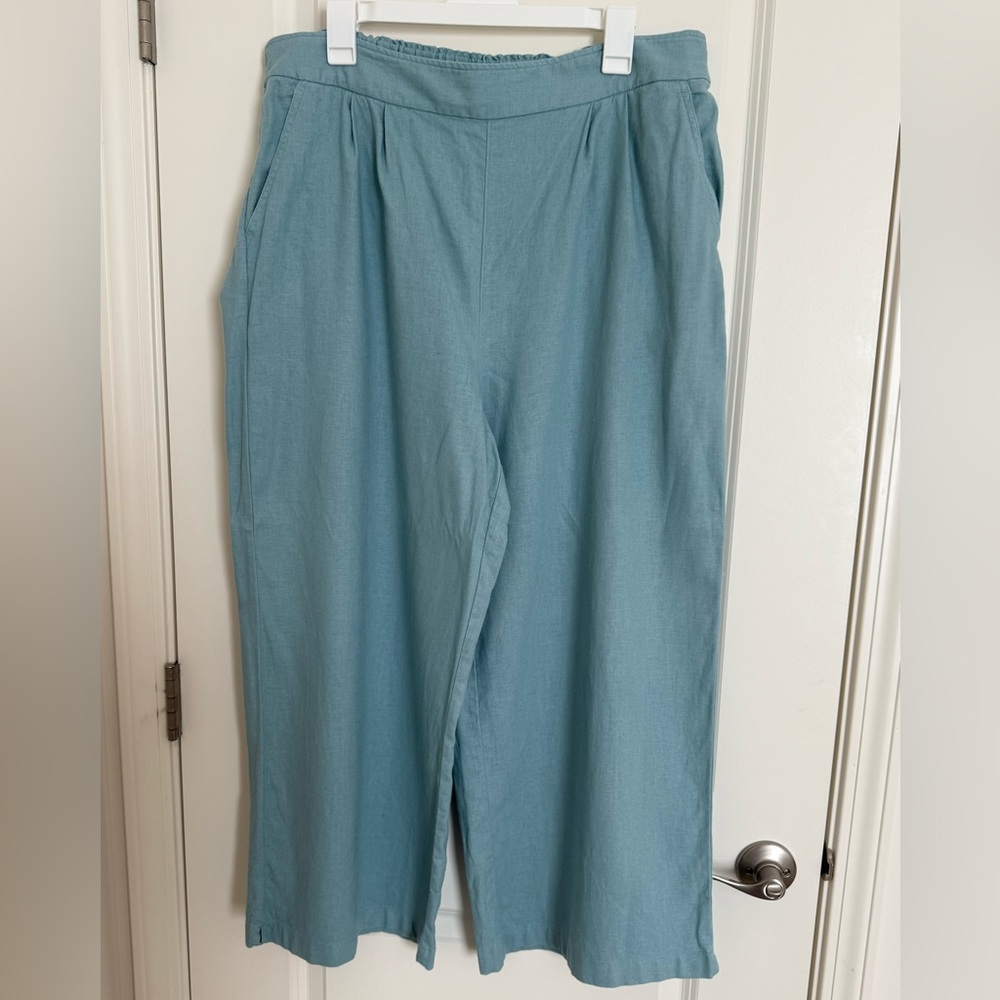 NWOT Anne Klein Light Blue Linen pants/women